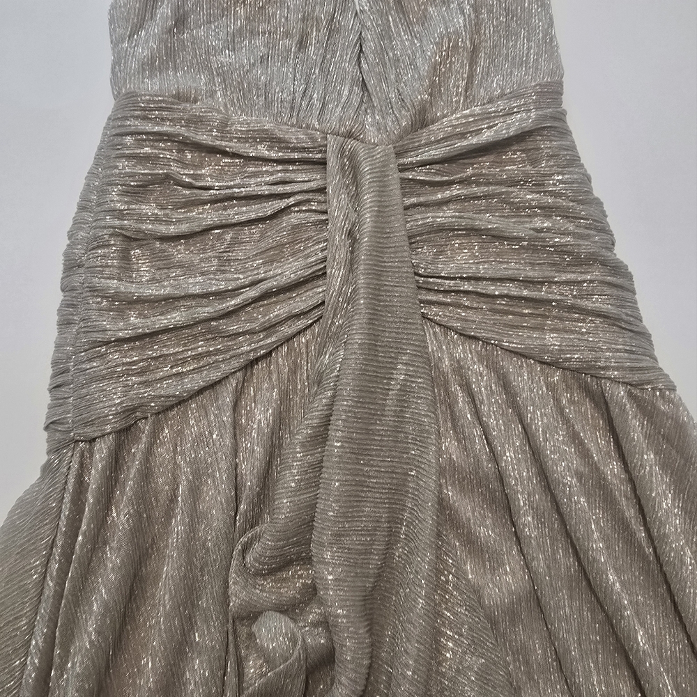 PatBO Lurex Draped Maxi Dress Gowns Halter neck Sleeveless Size 8 - Picture 5 of 13